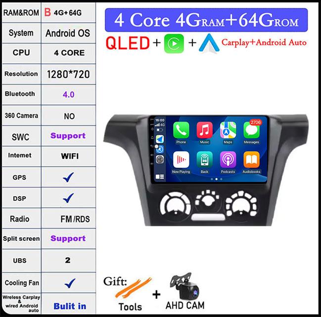 9-дюймовый экран для Mitsubishi Outlander 1 2002-2008 Android 14 автомобильный радиоприемник мультимедийный проигрыватель 4G GPS WIFI IPS сенсорный экран DSP стерео