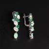 Colorful Gemstone Opal Emerald Earring ,natural Ethiopia Opal Zambia Green Emerald Jewelry 925 Sterling Silver