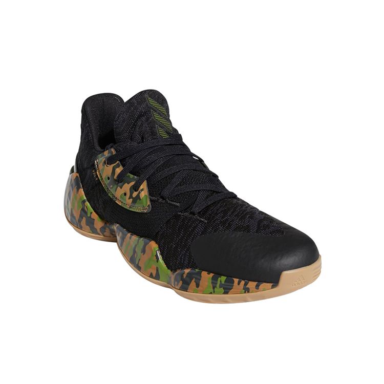 Adidas Harden Vol. 4 Non-Slip Durable Low-Top Basketball Shoes Men Sneakers Black Green Camouflage EF1261
