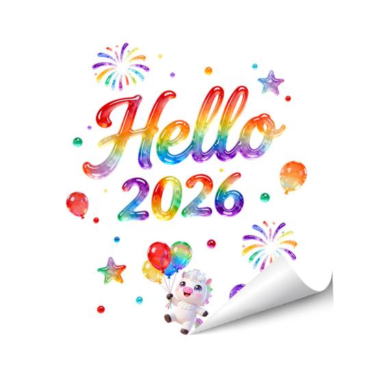 1/2 листа Наклейка на окно к Новому 2026 году Съемная Водонепроницаемая Статическая Наклейка на стекло С Новым годом Праздничное Фестивальное Украшение Декаль