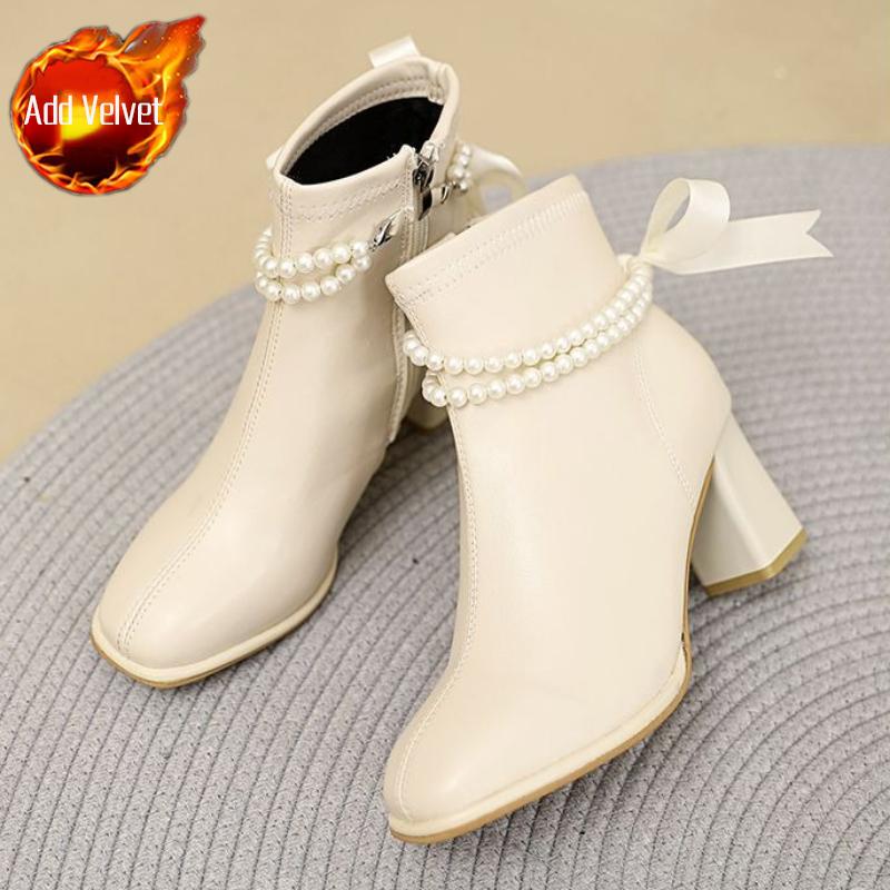 Женские туфли на каблуке, короткие, с квадратным носком, кожаные ботильоны, осень-зима, дизайнерские, роскошные, новинка, шикарные и элегантные женские ботильоны