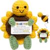 Positive Crochet Turtle Doll With Card Home Room Decor Handmade Knitting Emotional Support Turtle Animal Ornament Christmas Gift