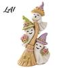 Christmas Tree Decorations Cute Ghost on Broom Figurine Resin Statue Decorative Festive Room Ornaments Sculpture Halloween and Tabletop Decoration