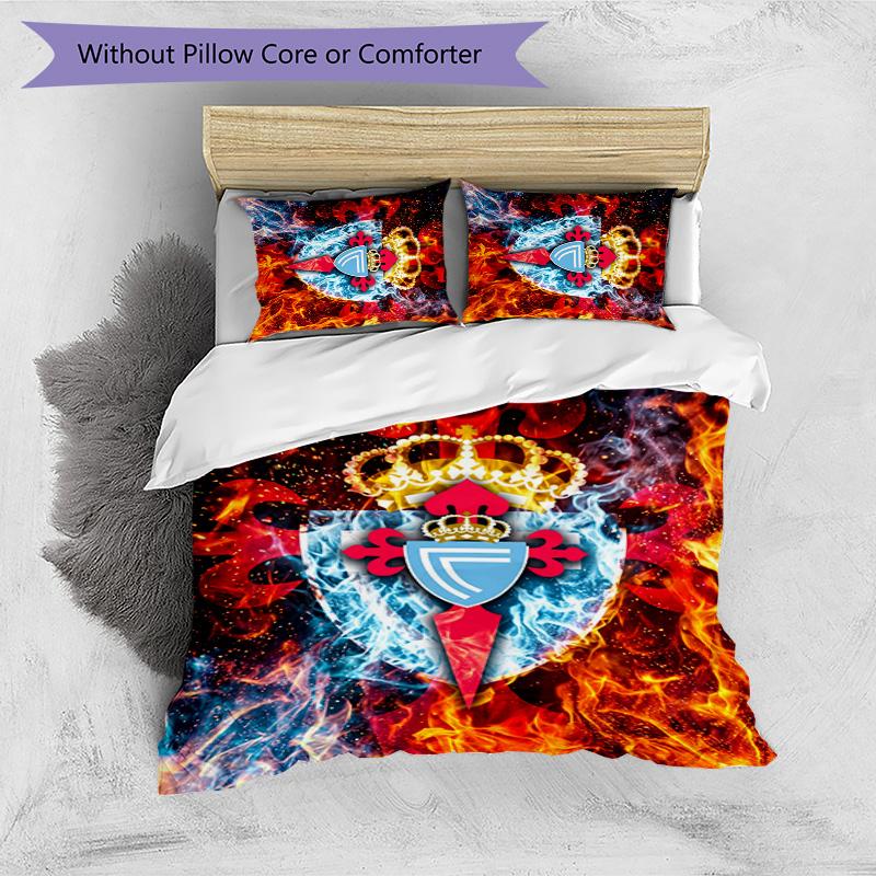 Celta Vigo FC Printed 3PCS Bedding Set Breathable Duvet Cover with Pillowcases Decorative Bed Linen for Bedroom Home