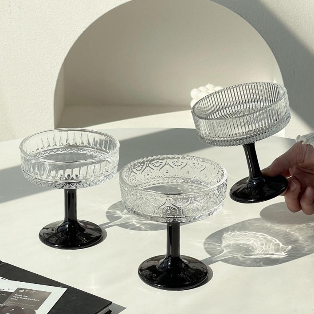 2025 Новая стеклянная чашка для мороженого Прочная конструкция Ребристые бокалы-купе Бокалы-купе для шампанского Чашка для мягкого мороженого 200 мл