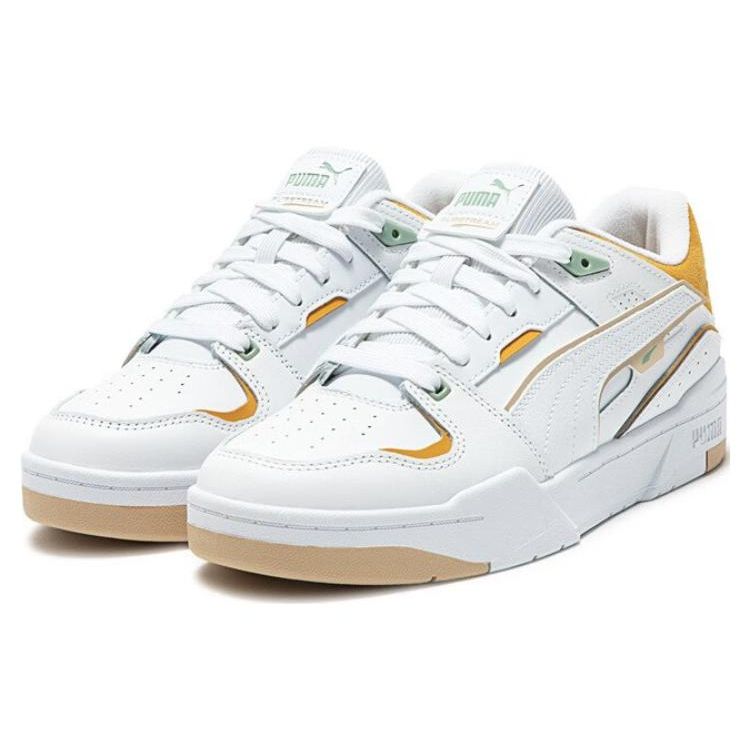 Puma Slipstream Bball Универсальные Удобные Прочные Низкие Кроссовки Унисекс Кроссовки Белый Желтый 393266-05