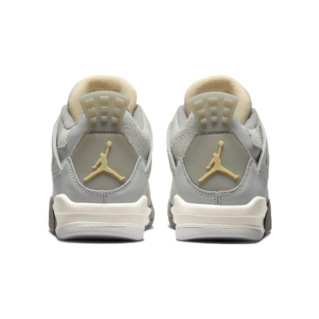 Детские кроссовки Air Jordan 4 Retro SE Craft GS Photon Dust серые бледно-ванильные с белым DV2262-021