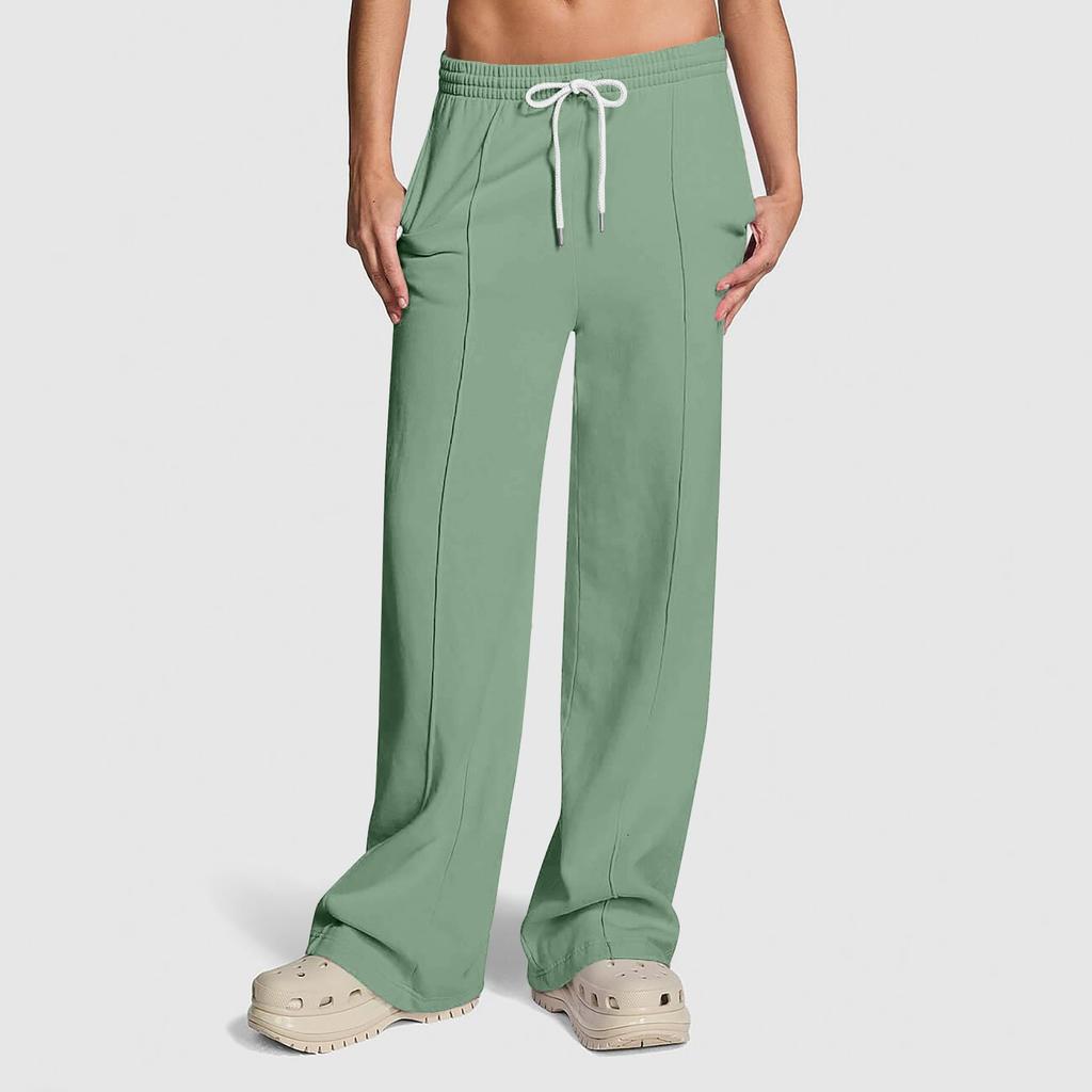 Женские широкие спортивные штаны с высокой талией, мешковатые расклешенные брюки, спортивные штаны со шнурком, осенне-зимние спортивные штаны для тренировок