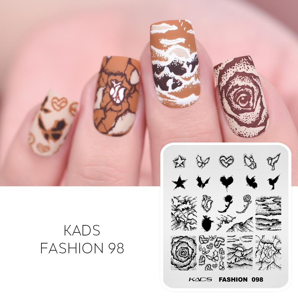 kads Chinese Stamping Nail Stamp Plate Tree Peony Butterfly Design Nail Art Printing Gel Polish 7*8cm Image Templates Plate