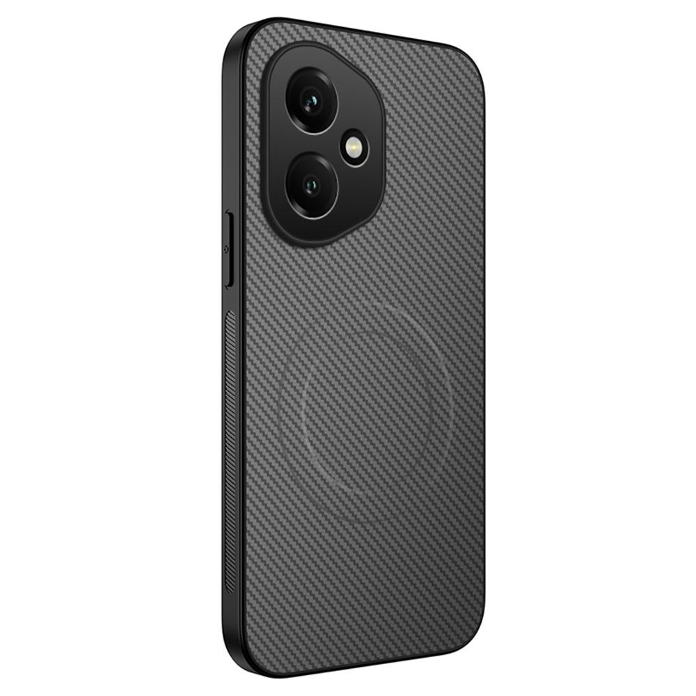 WANLONFENG TQ Series For Honor 400 5G (Global) Case Compatible with MagSafe Carbon Fiber Texture PC TPU Phone Back Cover