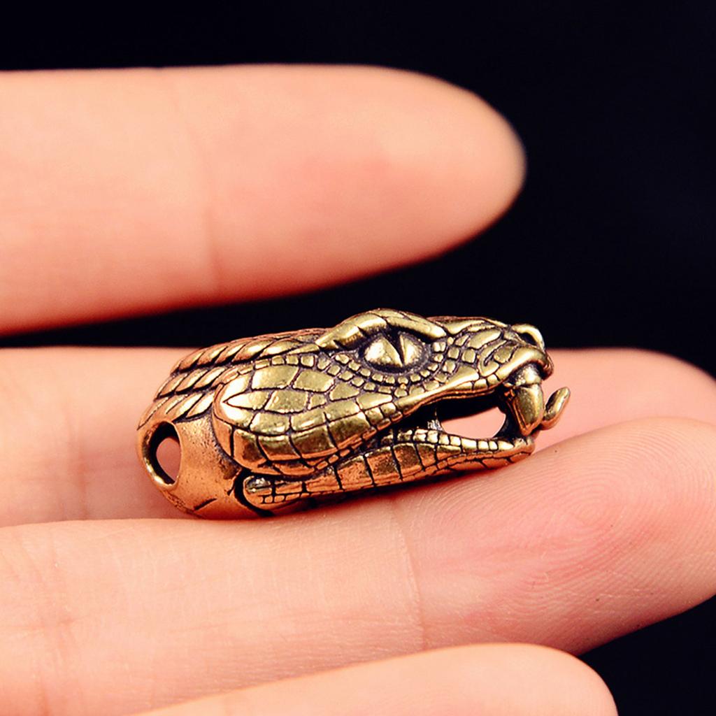 Metal Snake Head Pendant for Keychain and Backpack Decoration Unique Snake Charm Paracord Accessories