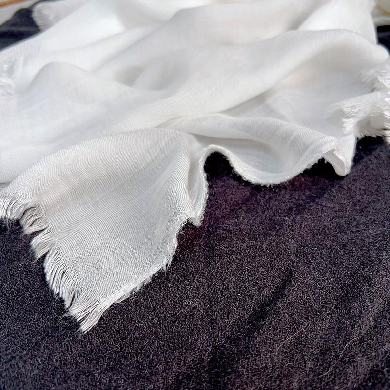Шарф из модального хлопка чистого белого цвета, Растительное крашение, Синее крашение, Тай-дай, Специальный белый шарф для ручного крашения, Обучающая белая ткань-эмбрион.