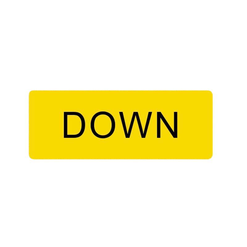 Down Button Safety Warning Sticker for Electrical Equipment Control Switch