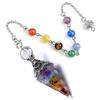 Healing Crystal Pendulums for Dowsing Divination Hexagonal Pointed Cone Resin Chip Reiki Wicca Spritual Chakra Energy Pendant with Chain
