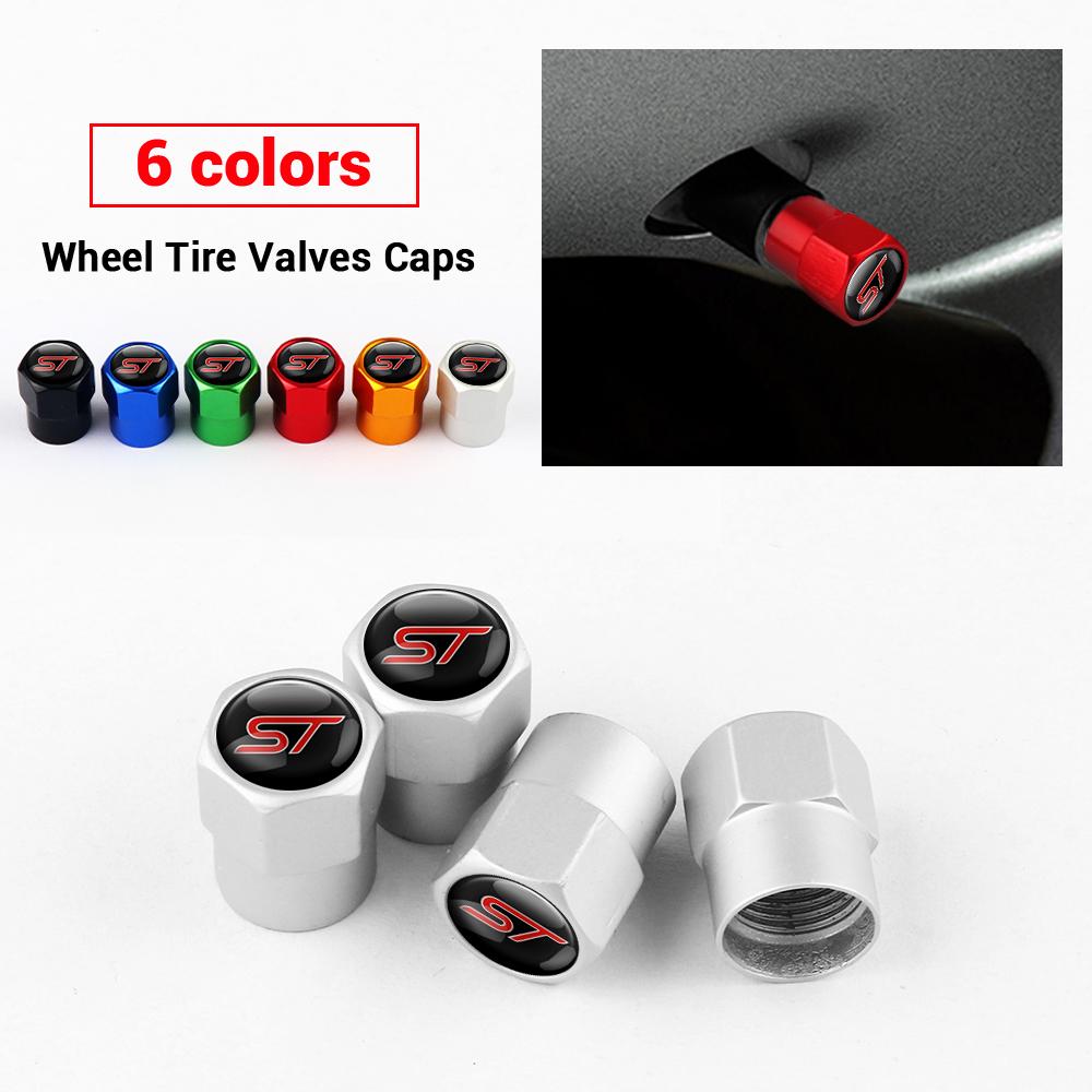 4Pcs Car Valve Caps Wheel Tires Air Tyre Stem Protective Cover For Ford Focus Kuga Mk3 Mondeo Max Fusion Ranger Mustang Explorer