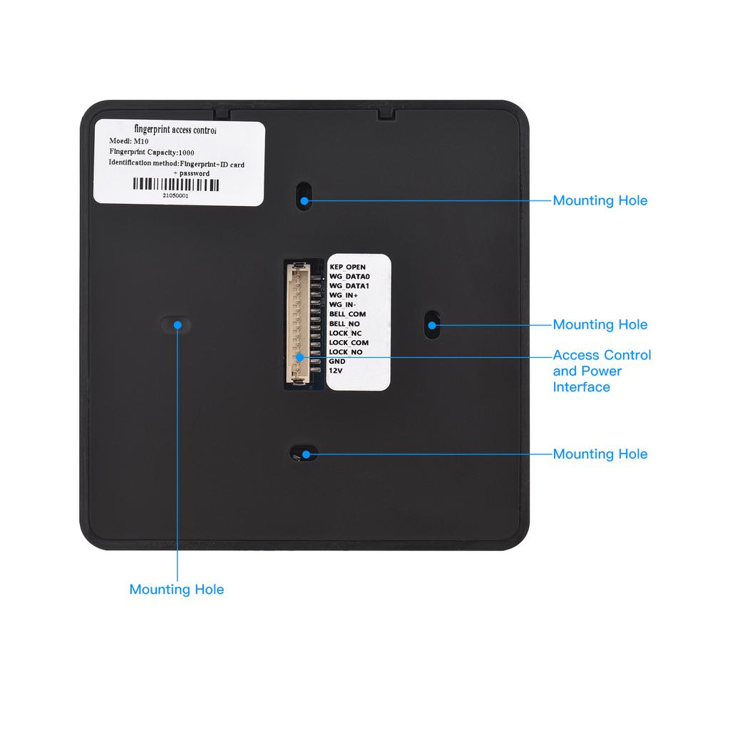Access Control Time Attendance NaMachine Fingerprint/Password/ID Card Recognition Time Clock with 2.4 Inch Display Screen Employee Checking-in Recorde