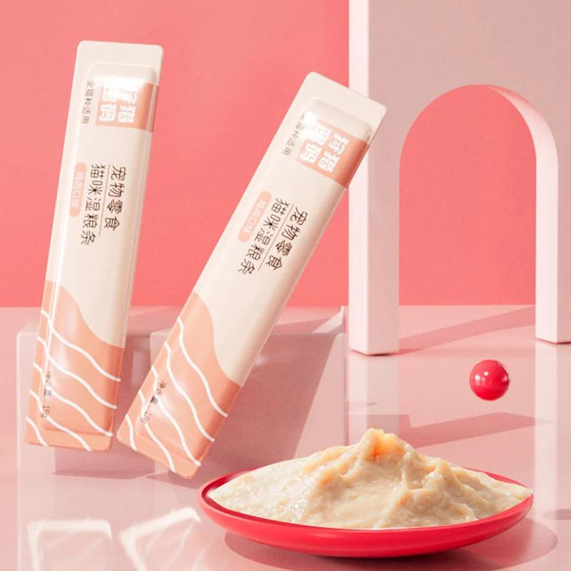 Закуски для домашних животных Закуски для кошек Питательный влажный корм для кошек Закуски для домашних животных Натуральный тунец, курица, лосось Влажный корм для кошек Питательный и вкусный