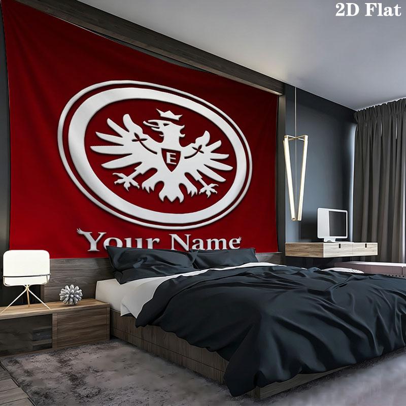 Eintracht Frankfurt Custom Name Wall Tapestry Aesthetic Wall Hanging Printed Fabric Blanket Decorative Tapestries for Bedroom Living Room Home Decor