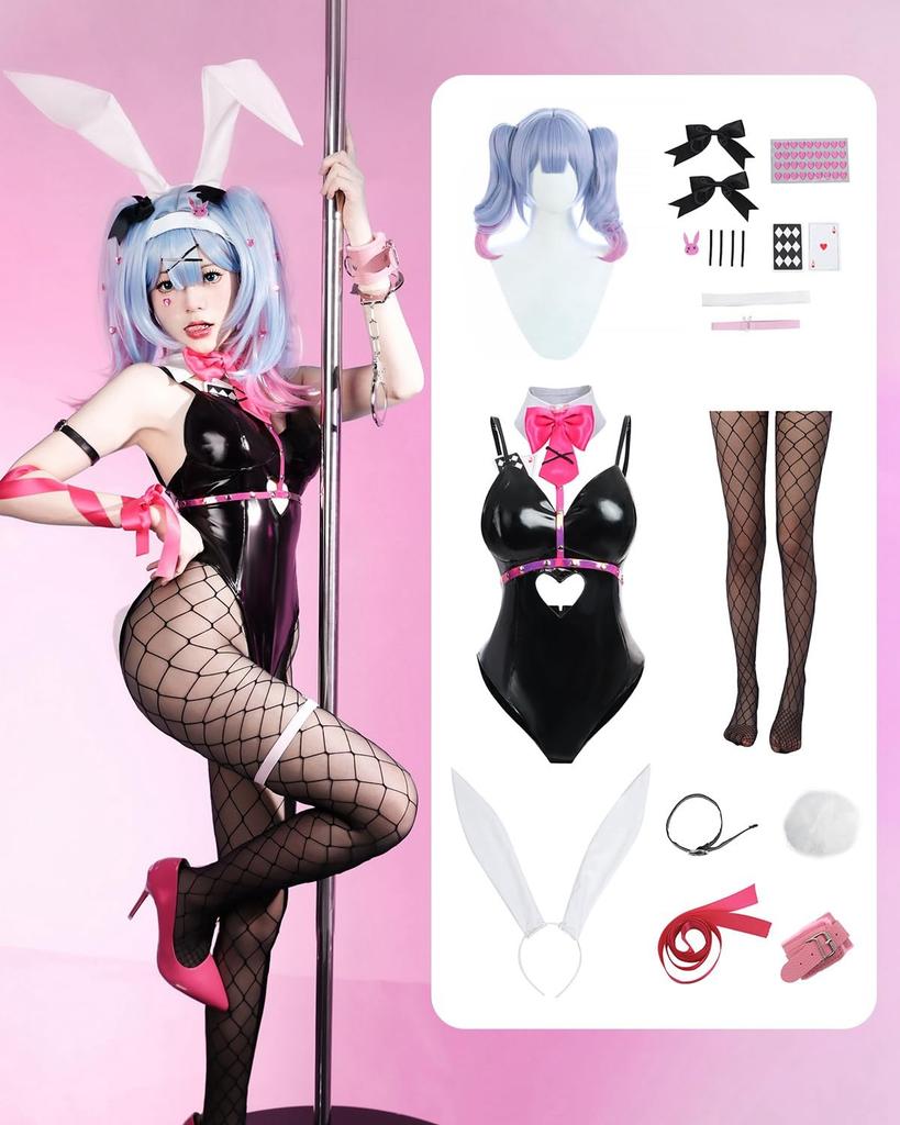 Rabbit Hole Cosplay with Wig MIKU Bunny Girl Cosplay Costume Adult Costume Cultural Festival Event Costume Stage Clothes Rabbit Hole Cosplay Hole with