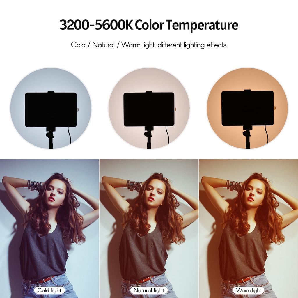 LED Studio Light, RGB Video Light Kit 10 Levels Brightness Dimmable USB LED Video Lighting Kit with Extendable Tripod for Video Recording, Game Stream