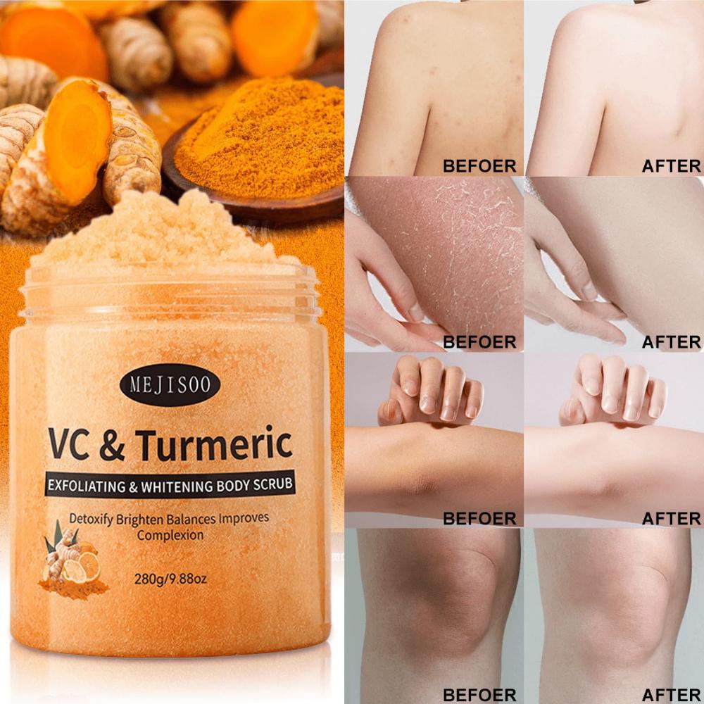 Куркума Скраб Отшелушивающий Скраб для Тела для Сияющей Кожи Натуральный Уход за Кожей с Антиоксидантами для Гладкой Сияющей Кожи