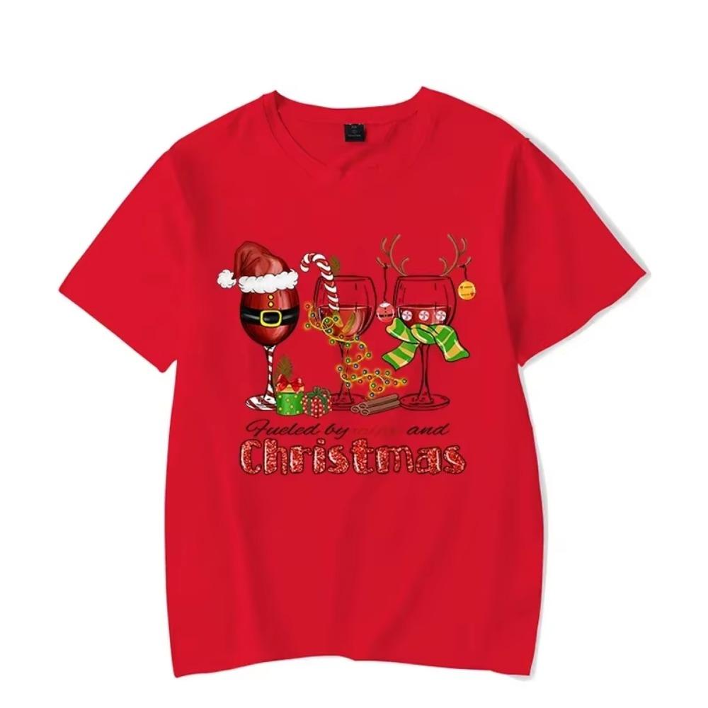 Рождественские огни Вино Футболки Мужская футболка Рождественская футболка С Новым годом Футболка Рождественские футболки Мода Харадзюку Мужская рубашка Топы