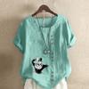 Women's Fashion Cool man Print Short Sleeve T-shirt Loose Cotton Shirt Casual Loose Summer Blouse Tops Plus Size