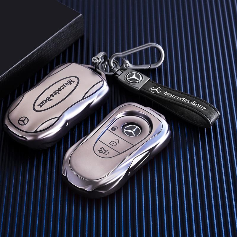 PZQ2   Leather Car Key Case Cover Fob Protector for Mercedes Benz GLC300L E30 W207 A C E S G GLS Class W177 W205 W213 W222 G63 X167 AMG