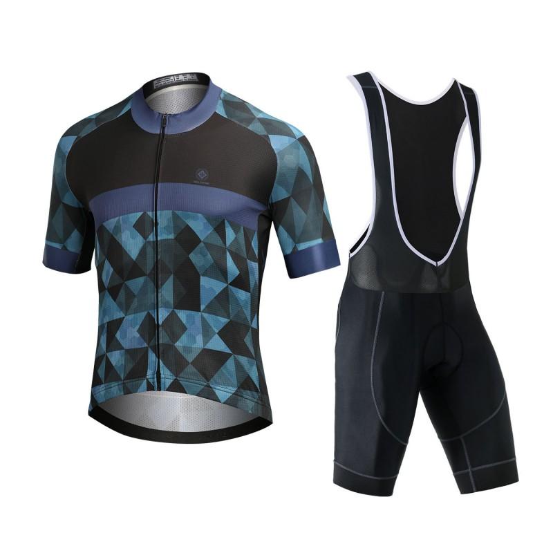 Mens Cycling Jersey Shorts Set Quick-Dry Breathable Mountain Bike Apparel Road Trail Riding