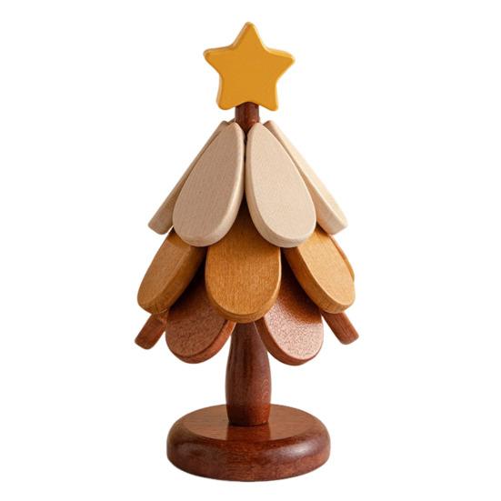 Yousheng 3Pcs Wooden Christmas Tree Trivets for Hot Dishes Heat Insulation Placemat Desktop Protection Mat Creative Tree Shape Coaster Table Decor