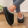 Furry Slippers Women Fall And Winter Indoor Home Warm Padded Monthly Shoes Thick Bottom Couple Cotton Slippers