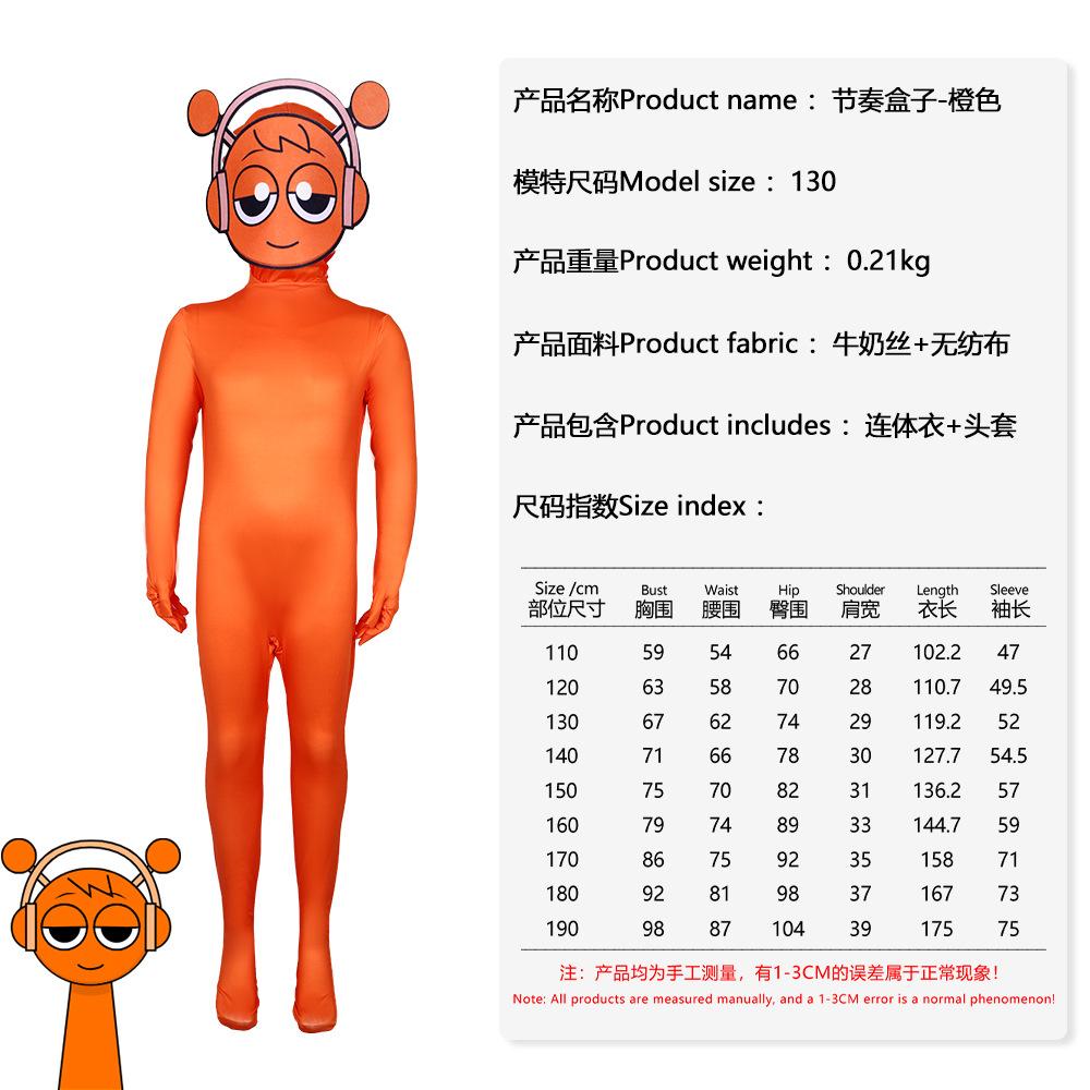 Adult Kids Sprunki Incredibox Cosplay Costume 2025 Monster Horror Game Jumpsuit Halloween Bodysuit