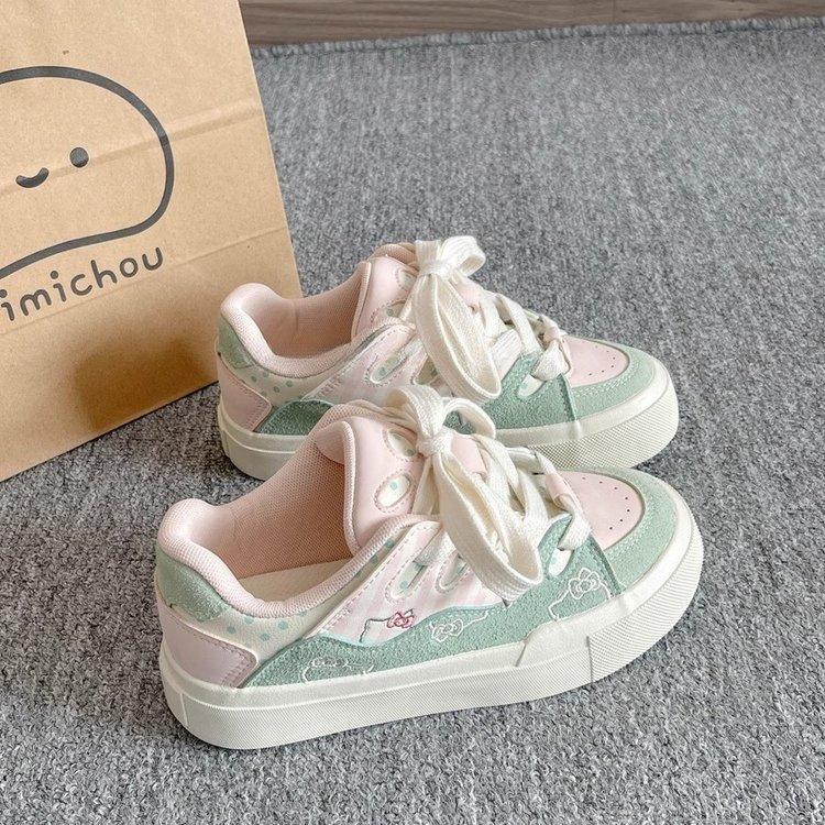 Корейская версия повседневной обуви для женщин весна-лето 2025 года, новые универсальные туфли на платформе, белые туфли на платформе