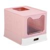Foldable Cat Litter Box Stainless Steel Fully Enclosed Litter Box Anti Splashing Toilet with Litter Scoop for Home Pet