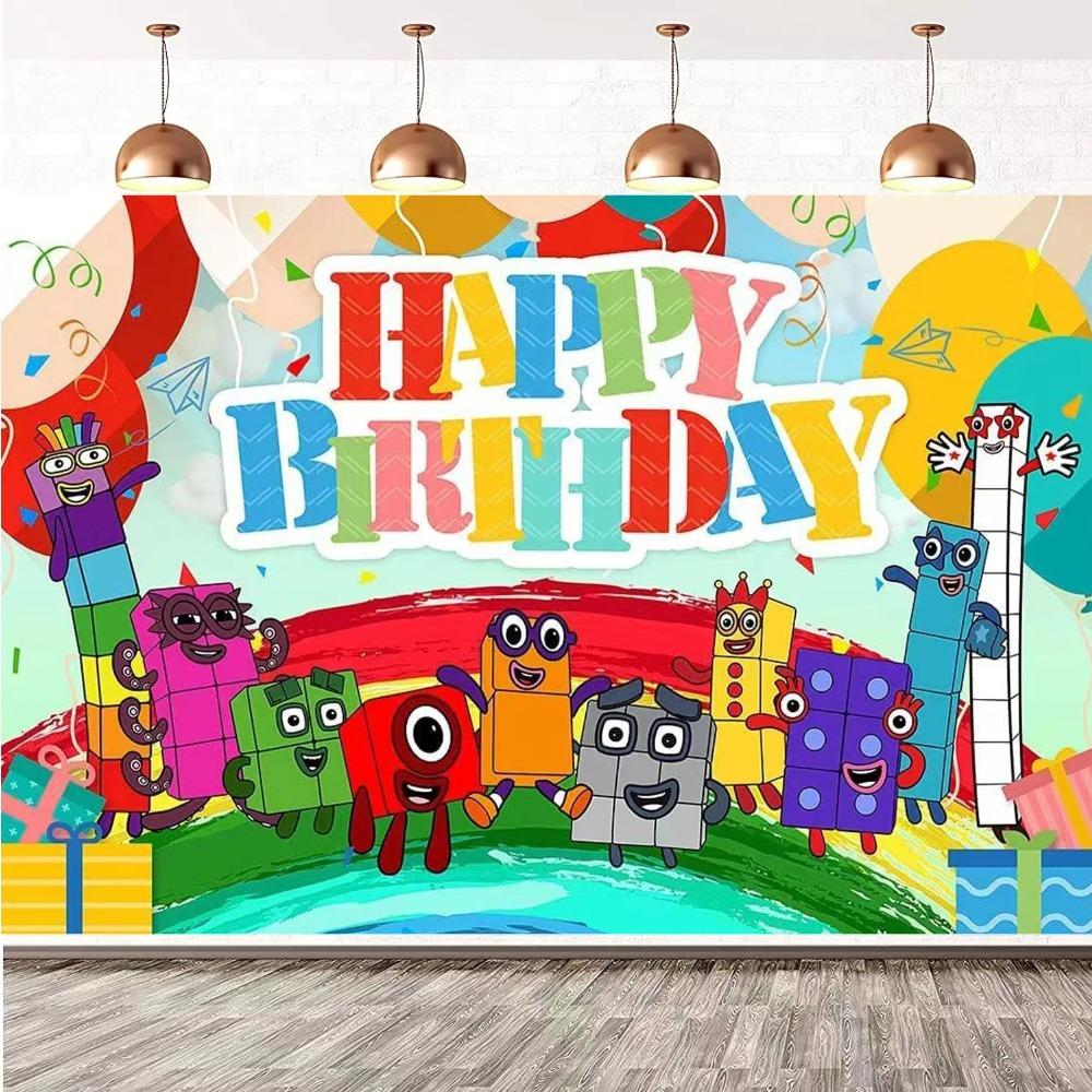 Building Block Birthday Party Decoration Number blocked Tablecloth Cup Plate Napkin Baby Shower Number Party Favors Supplies