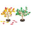 Wooden Building Block Tree Toy Fine Motor Skills Hand Eye Coordination Training Toddlers Educational Yellow Green Leaves Tree Assembly Toy with Base