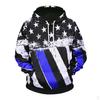 3D Flag Print Pullover Hoodie Hooded Sweatshirts with Pockets for Teens