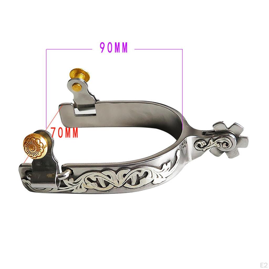 Horse with Rotatable Gear Stainless Boots Decoration Riding for Riding, Equestrian,