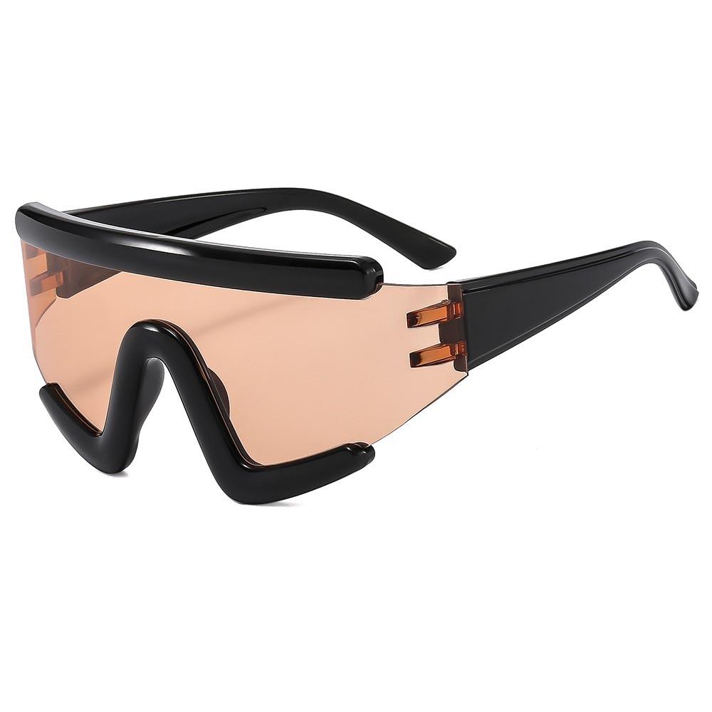 2025 Punk One-Piece Shield Sunglasses For Women Men Big Frame Luxury Brand Y2K Windproof Glasses Sports Cycling Eyewear UV400