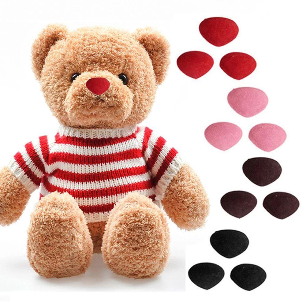 Safety Nose DIY Bear Toy Pink Red Black Brown Bear Nose Triangle Noses Dolls Nose Flocking Nose