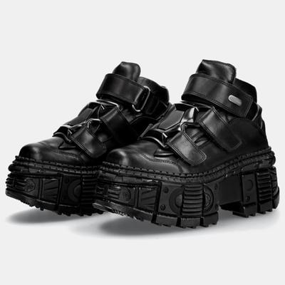 Женские туфли на массивной подошве в темном стиле панк, ботильоны на платформе, обувь на шнуровке в готическом стиле, металлические мотоциклетные ботинки, массивные ботинки с круглым носком