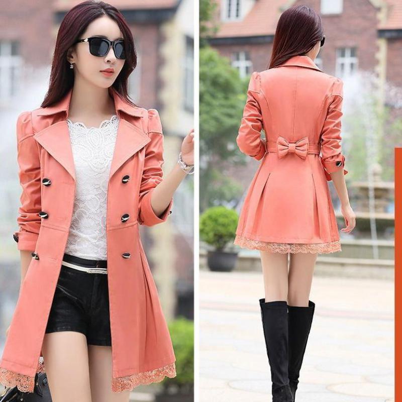 Весенний корейский плащ для женщин, трапециевидный отложной воротник, двубортный повседневный женский пиджак с поясом