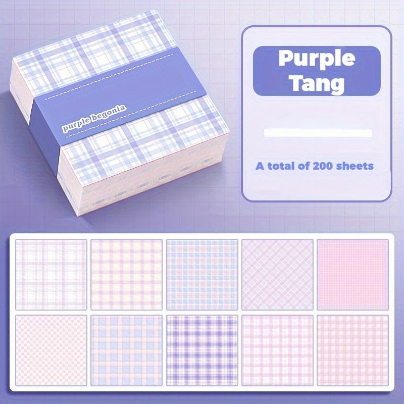 Box of 200 Thick Sticky Notes with Plaid Tribal Design, 6 Series Colors Ideal for Marking Errors Indexing and Note-Taking for School and Office Use