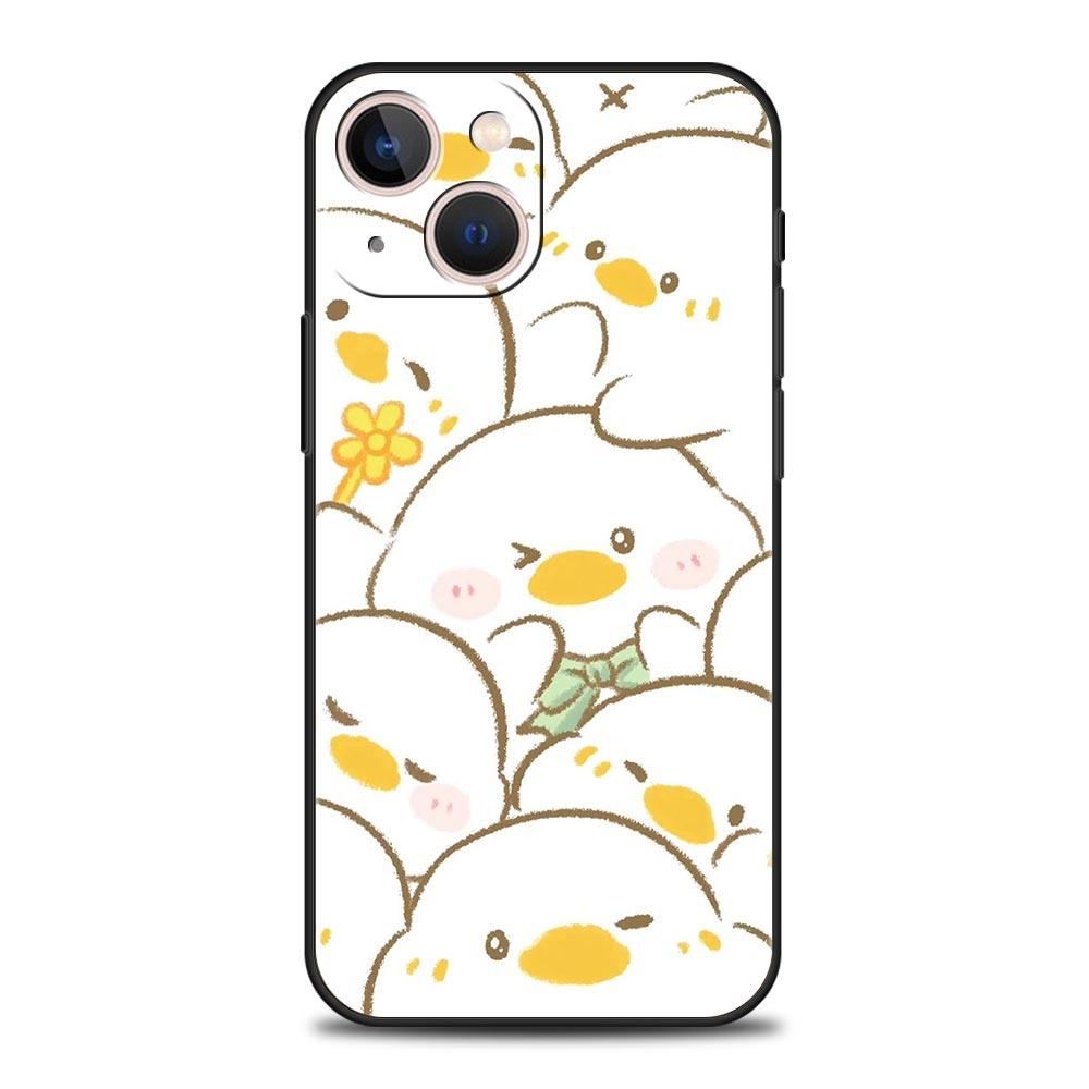Cartoon Duck Goose Game Luxury Phone Case For iPhone 15 14 13 12 Mini 11 Pro Max XS X XR SE 7 8 Plus Soft Silicone Black Cover
