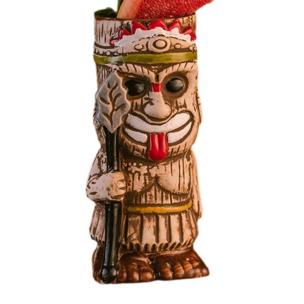 Ethnic Style Ceramic Tiki Mug Funny Beer Beverage Cup Creative Beach Theme Mug  Camp