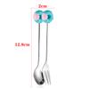 Mini Donut Cute Stainless Steel Doughnut Dessert Spoon Fork Coffee Ice Dinnerware Tablewa Cream Candy Kitchen Flatware Baby Kids
