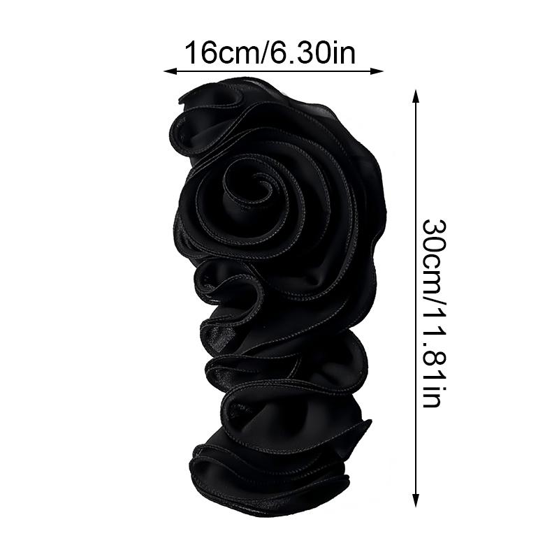 1 шт. аппликация для шитья из полиэстера, сотня сложений кружева, нашивка в виде розы, 3D, большая наклейка на ткань с цветком, ручная работа, 30x16 см