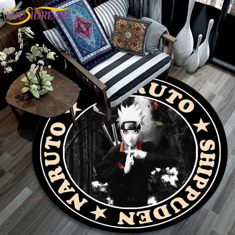 Ковер для гостиной, детские круглые коврики с рисунком Наруто с 3D рисунком для журнального столика, домашний детский напольный ковер, противоскользящий