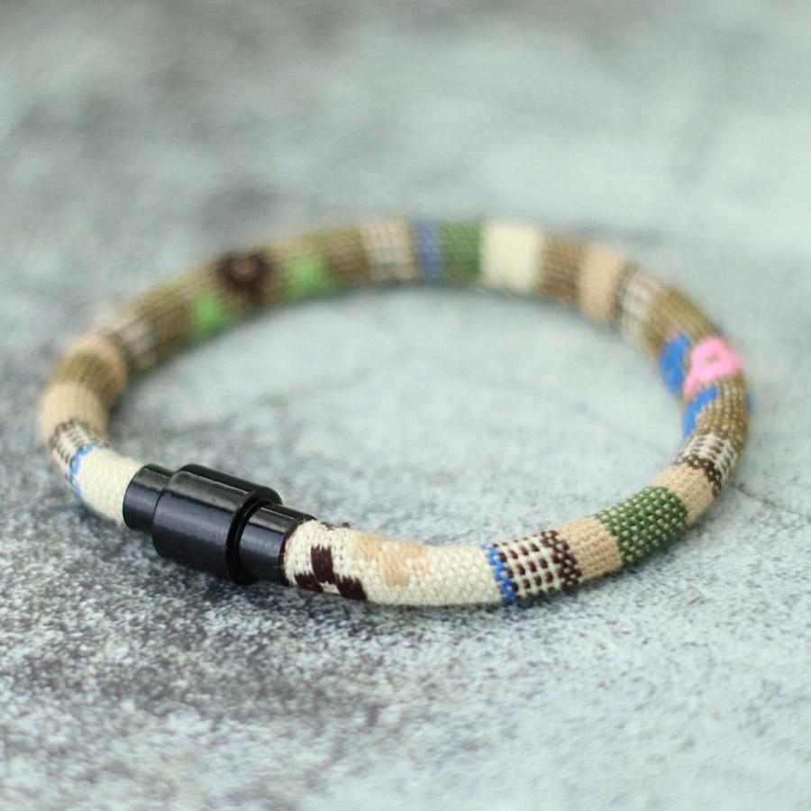 Богемный стиль плетеный тканевый веревочный браслет женский винтажный этнический дружба пара повязка на руку магнитная застежка ювелирные изделия