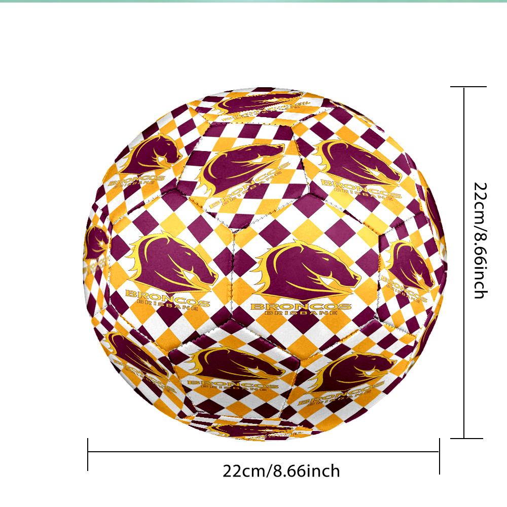 Brisbane Broncos Soccer Ball Size 5 Soccer Ball, Machine-stitched, Durable, Suitable for Training and Matches Fan Gift